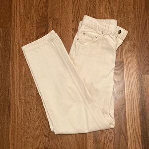 & other stories Straight Leg High Waist Jeans in Ecru (Cream), Size 26